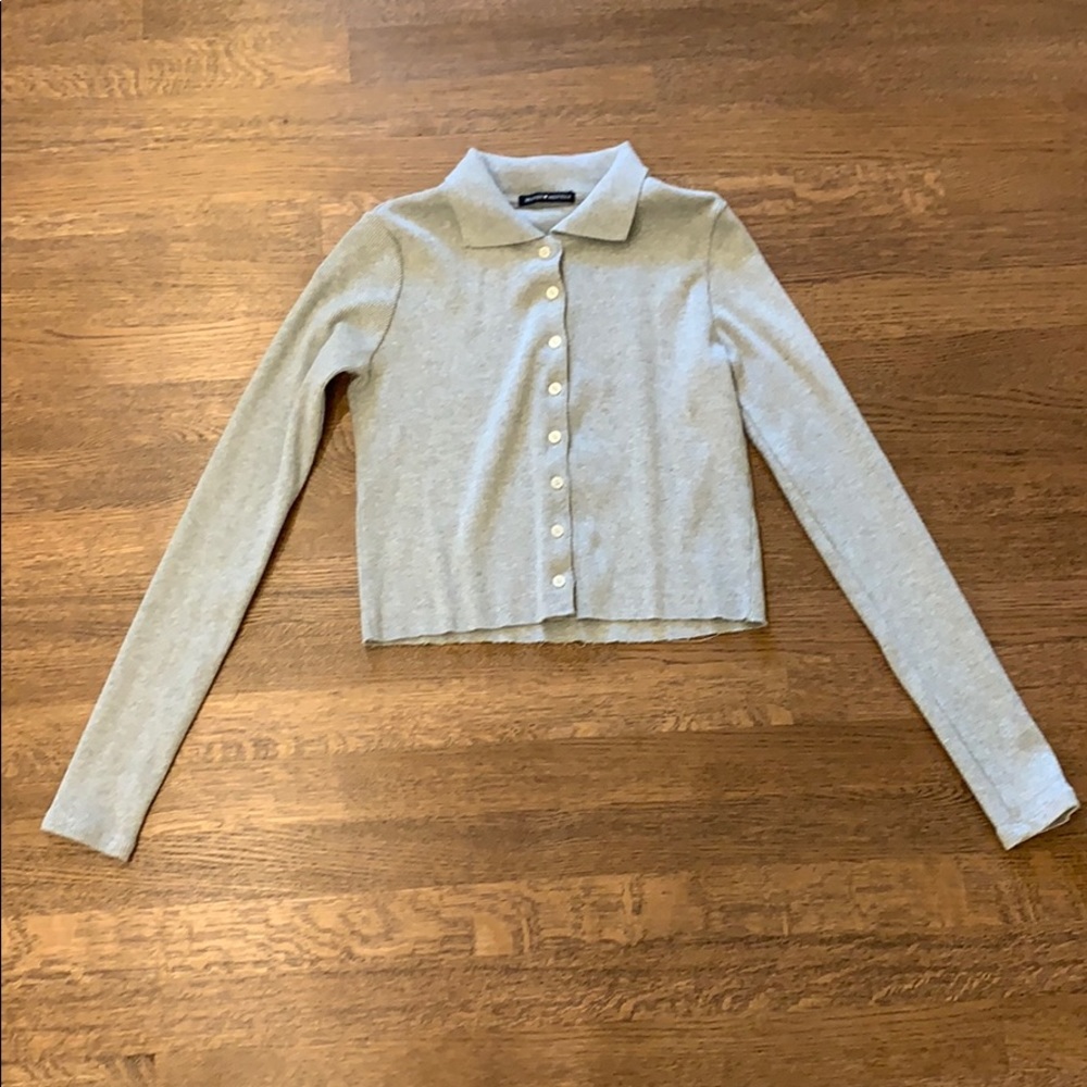 Grey collared button up from Brandy Melville